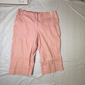 Tail Tech Women's Pink White Stripe Cargo Capri Pants Size 12
